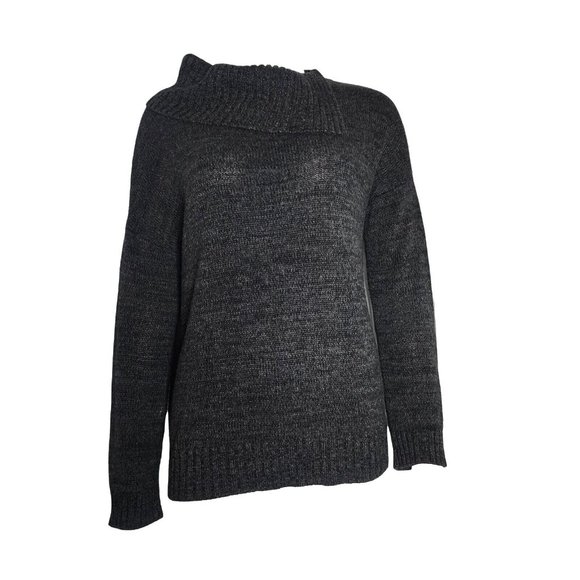 MATTY M Solid All Grey Gray Long Sleeve Turtleneck Sweater Womens Size M Medium - Picture 1 of 6